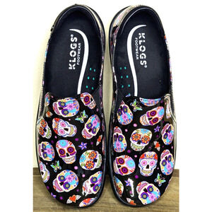 Klogs Black Multicolor Skull Mules